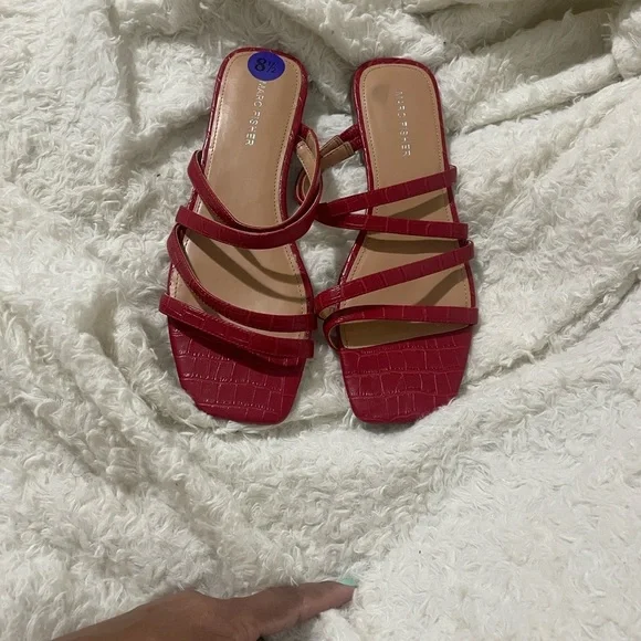 Marc Fisher Croc-Embossed Red Sandals - Picture 10 of 10